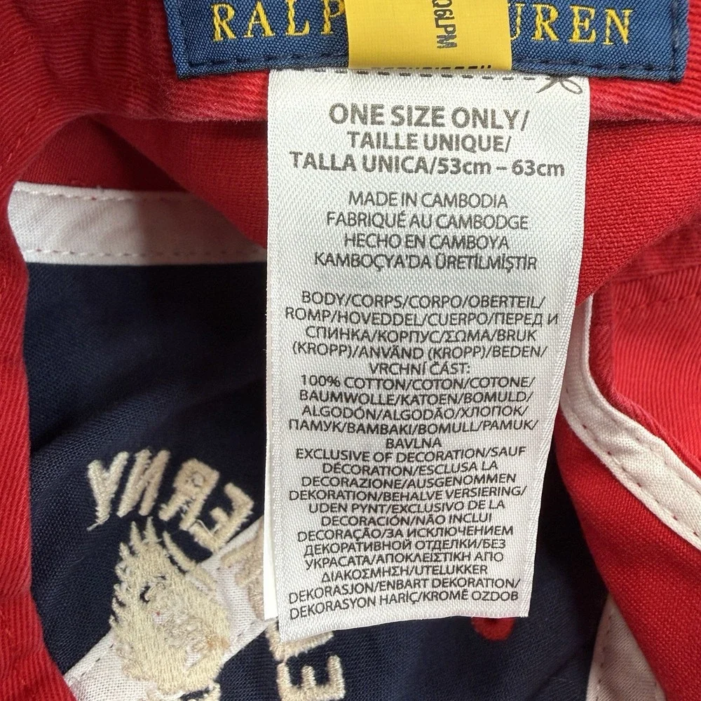 Polo Ralph Lauren Embroidered Long-Bill Twill Cap Bleeker NY Run Club Red NWT